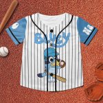 Personalize Disney Bluey Play Baseball, Bluey Birthday Party Shirt, Custom Kid Youth Adult Disney Jersey Bluey Jersey. Baseball Jersey. Gift For Disney Fans