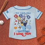 Custom Disney Bluey Play Baseball, Bluey Birthday Party Shirt, Custom Kid Youth Adult Disney Jersey Bluey Jersey, Baseball Jersey, Gift For Disney Fans