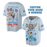 Custom Disney Bluey Play Baseball, Bluey Birthday Party Shirt, Custom Kid Youth Adult Disney Jersey Bluey Jersey, Baseball Jersey, Gift For Disney Fans