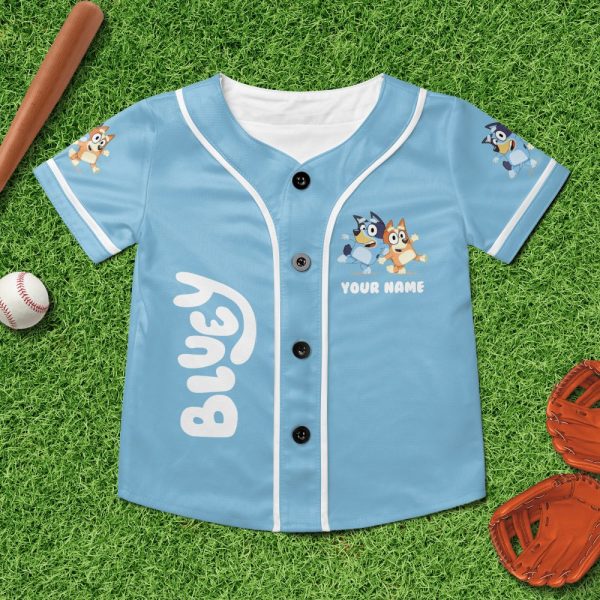 Custom Bluey Play Baseball, Bluey Birthday Party Shirt, Custom Kid Youth Adult Disney Jersey Bluey Jersey, Baseball Jersey, Disney Baseball, Gift For Disney Fans