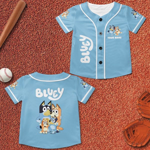 Custom Bluey Play Baseball, Bluey Birthday Party Shirt, Custom Kid Youth Adult Disney Jersey Bluey Jersey, Baseball Jersey, Disney Baseball, Gift For Disney Fans