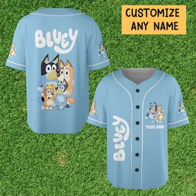 Custom Bluey Play Baseball, Bluey Birthday Party Shirt, Custom Kid Youth Adult Disney Jersey Bluey Jersey, Baseball Jersey, Disney Baseball, Gift For Disney Fans