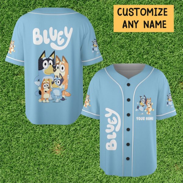 Custom Bluey Play Baseball, Bluey Birthday Party Shirt, Custom Kid Youth Adult Disney Jersey Bluey Jersey, Baseball Jersey, Disney Baseball, Gift For Disney Fans