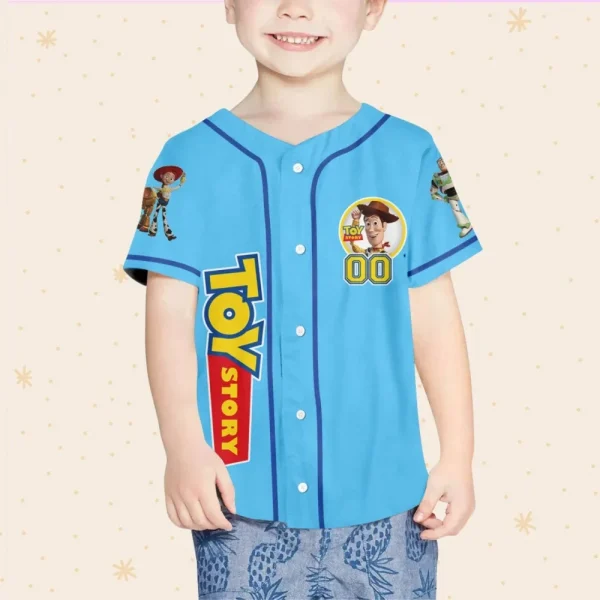 Personalize Disney Toy Story Blue, Custom Adult Kid Youth Toy Story Disney Baseball Jersey Team Baseball Team Outfit Toy Story Birthday Gift