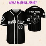 Personalize Disney Star Wars Dark Side Black Striped, Custom Name Kid Adult Matching Baseball Jersey Gift For Star Wars Fans Baseball Outfit