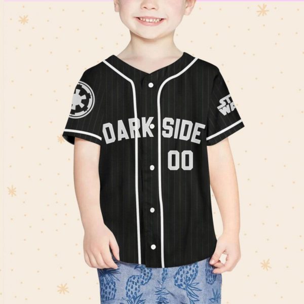 Personalize Disney Star Wars Dark Side Black Striped, Custom Name Kid Adult Matching Baseball Jersey Gift For Star Wars Fans Baseball Outfit