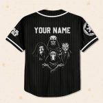 Personalize Disney Star Wars Dark Side Black Striped, Custom Name Kid Adult Matching Baseball Jersey Gift For Star Wars Fans Baseball Outfit