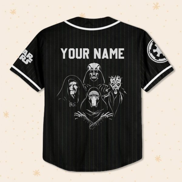 Personalize Disney Star Wars Dark Side Black Striped, Custom Name Kid Adult Matching Baseball Jersey Gift For Star Wars Fans Baseball Outfit