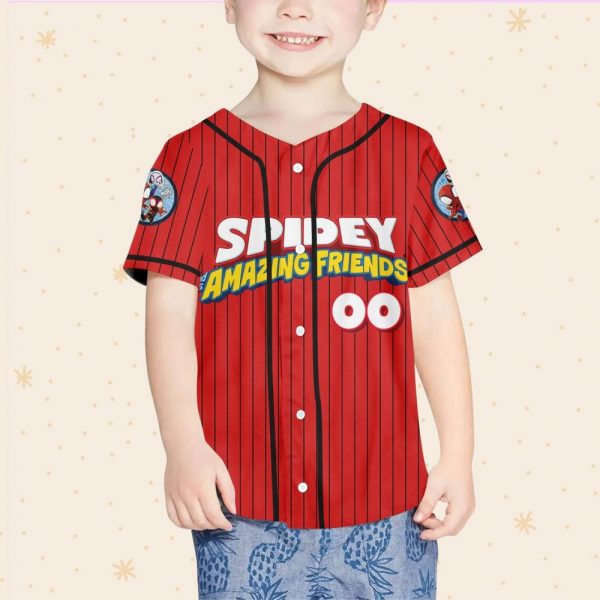 Personalize Spidey And His Amazing Friends Funny, Custom Spider Verse Baseball Jersey Team, Disney Baseball Team Outfit