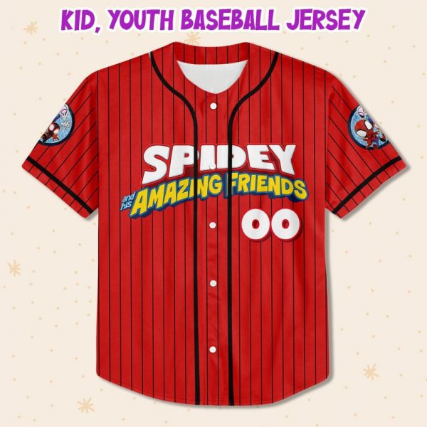 Personalize Spidey And His Amazing Friends Funny, Custom Spider Verse Baseball Jersey Team, Disney Baseball Team Outfit