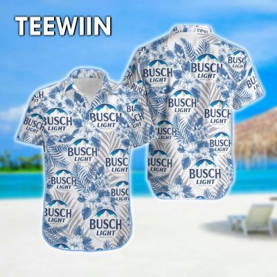 Summer Hawaiian Shirt, Light Beer Unisex Hawaiian Shirt, Busch Latte Beer Button Up Shirt