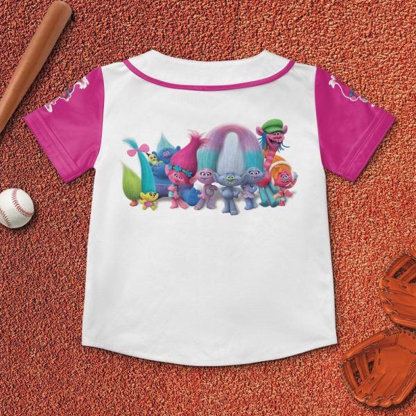 Custom Disney Troll Princess Poppy Baseball, Custom Kids Youth Adult Disney Baseball Jersey Sports Outfits Cute Gifts For Fan Disney