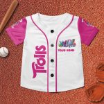 Custom Disney Troll Princess Poppy Baseball, Custom Kids Youth Adult Disney Baseball Jersey Sports Outfits Cute Gifts For Fan Disney