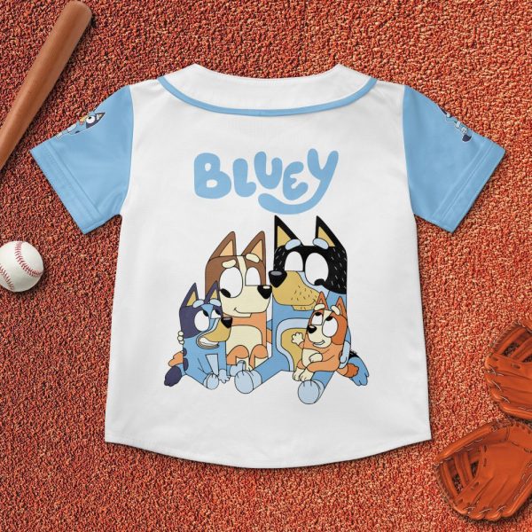 Personalized Name Disney Bluey Baseball, Custom Kids Youth Adult Disney Baseball Jersey Sports Outfits Cute Gifts For Fan Disney