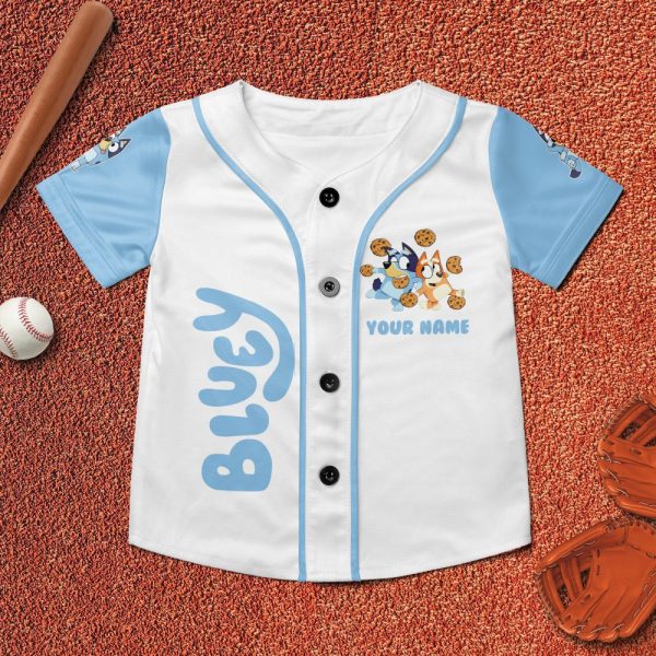 Personalized Name Disney Bluey Baseball, Custom Kids Youth Adult Disney Baseball Jersey Sports Outfits Cute Gifts For Fan Disney