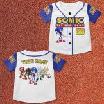 Custom Sonic The Hedgehog Baseball, Custom Kids Youth Adult Disney Baseball Jersey Sports Outfits Cute Gifts For Fan Disney