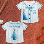 Custom Disney Princess Elsa Game Day Baseball Jersey, Disney Frozen Elsa Baseball, Custom Kid Youth Adult Disney Vintage Baseball Jersey Disneyworld Gift For Fans