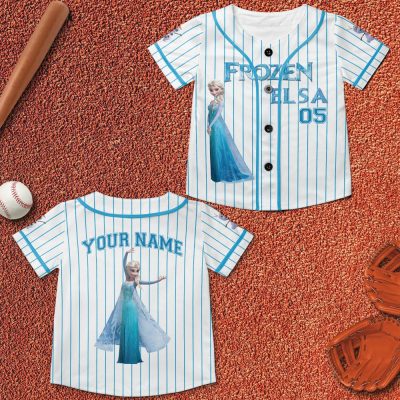 Custom Disney Princess Elsa Game Day Baseball Jersey, Disney Frozen Elsa Baseball, Custom Kid Youth Adult Disney Vintage Baseball Jersey Disneyworld Gift For Fans