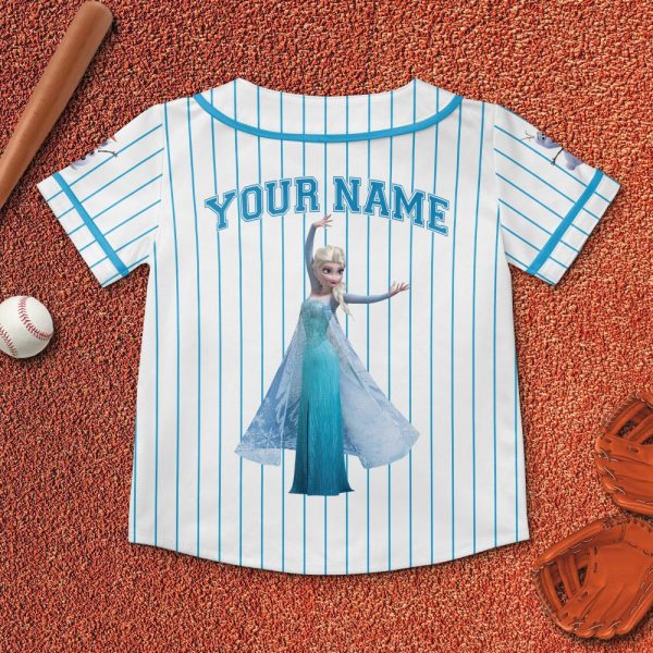 Custom Disney Princess Elsa Game Day Baseball Jersey, Disney Frozen Elsa Baseball, Custom Kid Youth Adult Disney Vintage Baseball Jersey Disneyworld Gift For Fans
