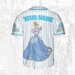 Custom Disney Princess Cinderella Jersey, Disney Baseball Jersey Sports Outfits Cute Gifts For Fans Disney