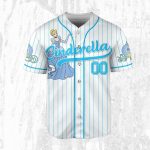 Custom Disney Princess Cinderella Jersey, Disney Baseball Jersey Sports Outfits Cute Gifts For Fans Disney
