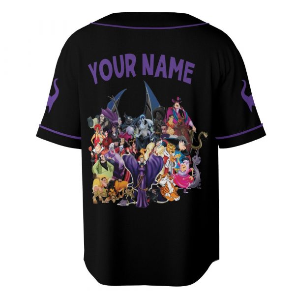 Custom Villains Baseball Jersey, Maleficent Horror Characters Baseball Jersey Team, Birthday Gift For Kids, Cartoon Family Party Shirt