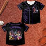 Custom Villains Baseball Jersey, Maleficent Horror Characters Baseball Jersey Team, Birthday Gift For Kids, Cartoon Family Party Shirt