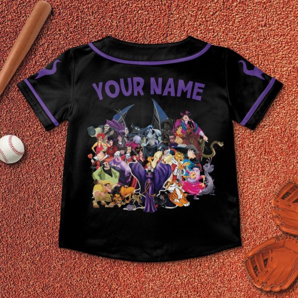 Custom Villains Baseball Jersey, Maleficent Horror Characters Baseball Jersey Team, Birthday Gift For Kids, Cartoon Family Party Shirt