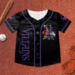 Custom Villains Baseball Jersey, Maleficent Horror Characters Baseball Jersey Team, Birthday Gift For Kids, Cartoon Family Party Shirt