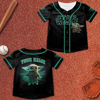 Baby Yoda Baseball Jersey, Baby Yoda Jersey, Personalized Jersey, Baby Yoda Shirt, Baby Yoda Gift, Star Wars Shirt, Star Wars Jersey