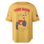 Personalize Winnie The Pooh Very Happy Custom Kids, Youth, Adult 3D Disney Baseball Jersey Outfits Cute Gift For Fans Disney