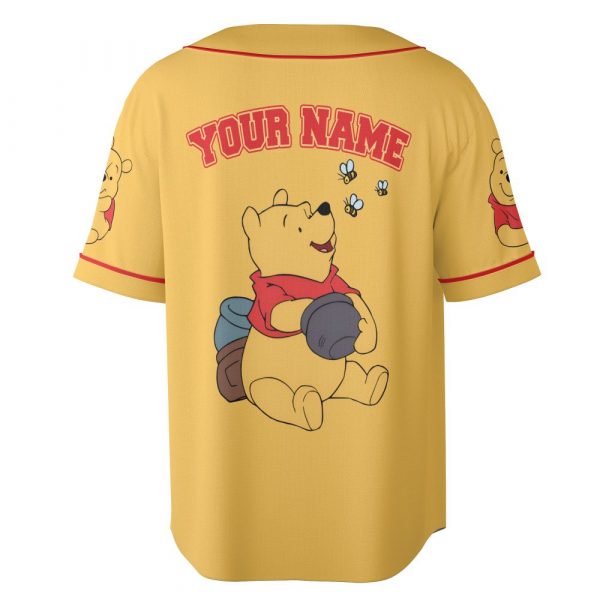 Personalize Winnie The Pooh Very Happy Custom Kids, Youth, Adult 3D Disney Baseball Jersey Outfits Cute Gift For Fans Disney