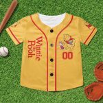 Personalize Winnie The Pooh Very Happy Custom Kids, Youth, Adult 3D Disney Baseball Jersey Outfits Cute Gift For Fans Disney