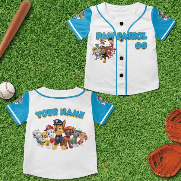 Custom Paw Patrol Kids Name Jersey Shirt, Youth, Adult 3D Disney Baseball Jersey Outfits Cute Gift For Fans Disney