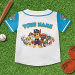 Custom Paw Patrol Kids Name Jersey Shirt, Youth, Adult 3D Disney Baseball Jersey Outfits Cute Gift For Fans Disney