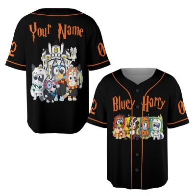 Custom Bluey Harry Potter Magical Squad Baseball Jersey, Bluey Baseball Jersey Shirt, Captain America Jersey Team Gift, Summer Trip Matching Group Shirt