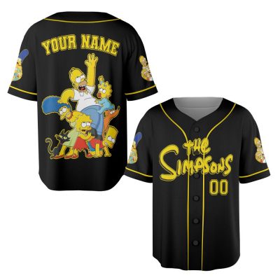 Custom The Simpsons Baseball Shirt, The Simpsons Shirt, The Simpsons Jersey Shirt, Bart Simpson Shirt, Comedy Cartoon Shirt, Marge Simp