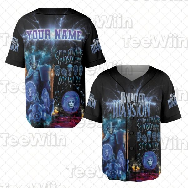 Custom Haunted Mansion Baseball Jersey, Haunted Mansion Baseball Shirt, Haunted Mansion Jersey Shirt, Horror Movie Shirt,Halloween Gift