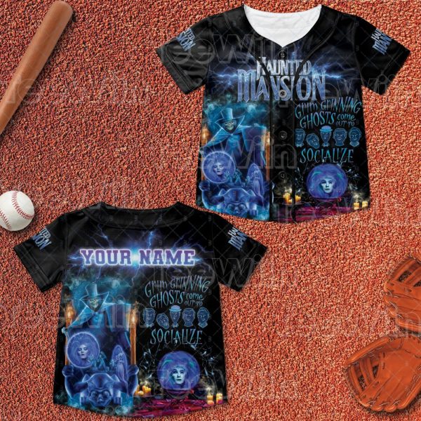Custom Haunted Mansion Baseball Jersey, Haunted Mansion Baseball Shirt, Haunted Mansion Jersey Shirt, Horror Movie Shirt,Halloween Gift