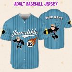 Personalize Incredible Go Ahead Blue Black, Adult Disney Baseball Jersey Sports Outfits Cute Gifts For Fans Disney