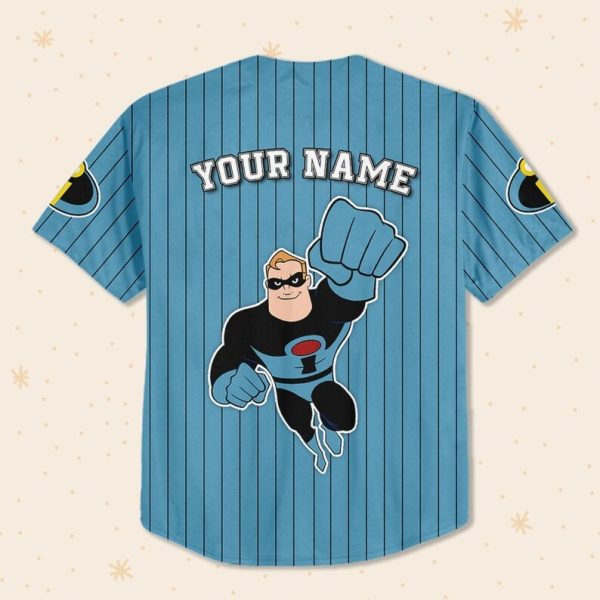 Personalize Incredible Go Ahead Blue Black, Adult Disney Baseball Jersey Sports Outfits Cute Gifts For Fans Disney