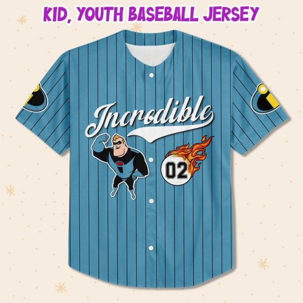 Personalize Incredible Go Ahead Blue Black, Adult Disney Baseball Jersey Sports Outfits Cute Gifts For Fans Disney