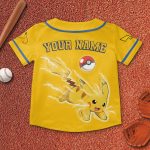 Pikachu Pokemon Cartoon Personalized Baseball Jersey
