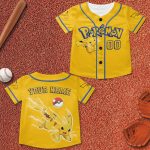 Pikachu Pokemon Cartoon Personalized Baseball Jersey