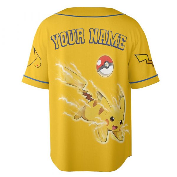 Pikachu Pokemon Cartoon Personalized Baseball Jersey