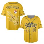 Pikachu Pokemon Cartoon Personalized Baseball Jersey