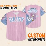 Personalize Custom D Daisy Duck 1934, Custom Name Disney Game Day Kid Adult Toddler Baseball Jersey Team, Disneyland Family Matching Outfits