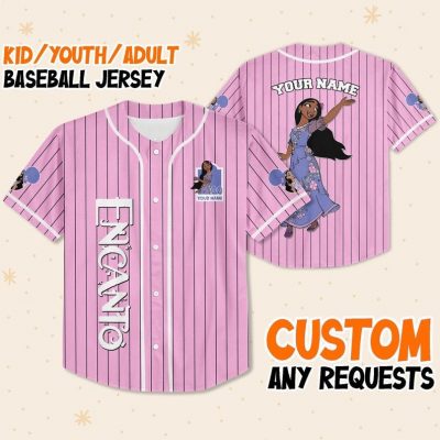 Personalize Isabela Jersey Pink White, The Magical Family Madrigal, Customized Disneyland Jersey, Disney Birthday Jersey Gift For Fans