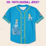 Personalize Princess Cinderella Blue Yellow, Custom Name Kid Birthday Gift, Disneyland Family Trip Outfit, Disney Princess Baseball Jersey