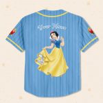 Personalize Princess Snow Blue White, Snow White And Seven Dwarfs Baseball Jersey Family, Disneyland Princess Birthday Gift Disney Girl Trip